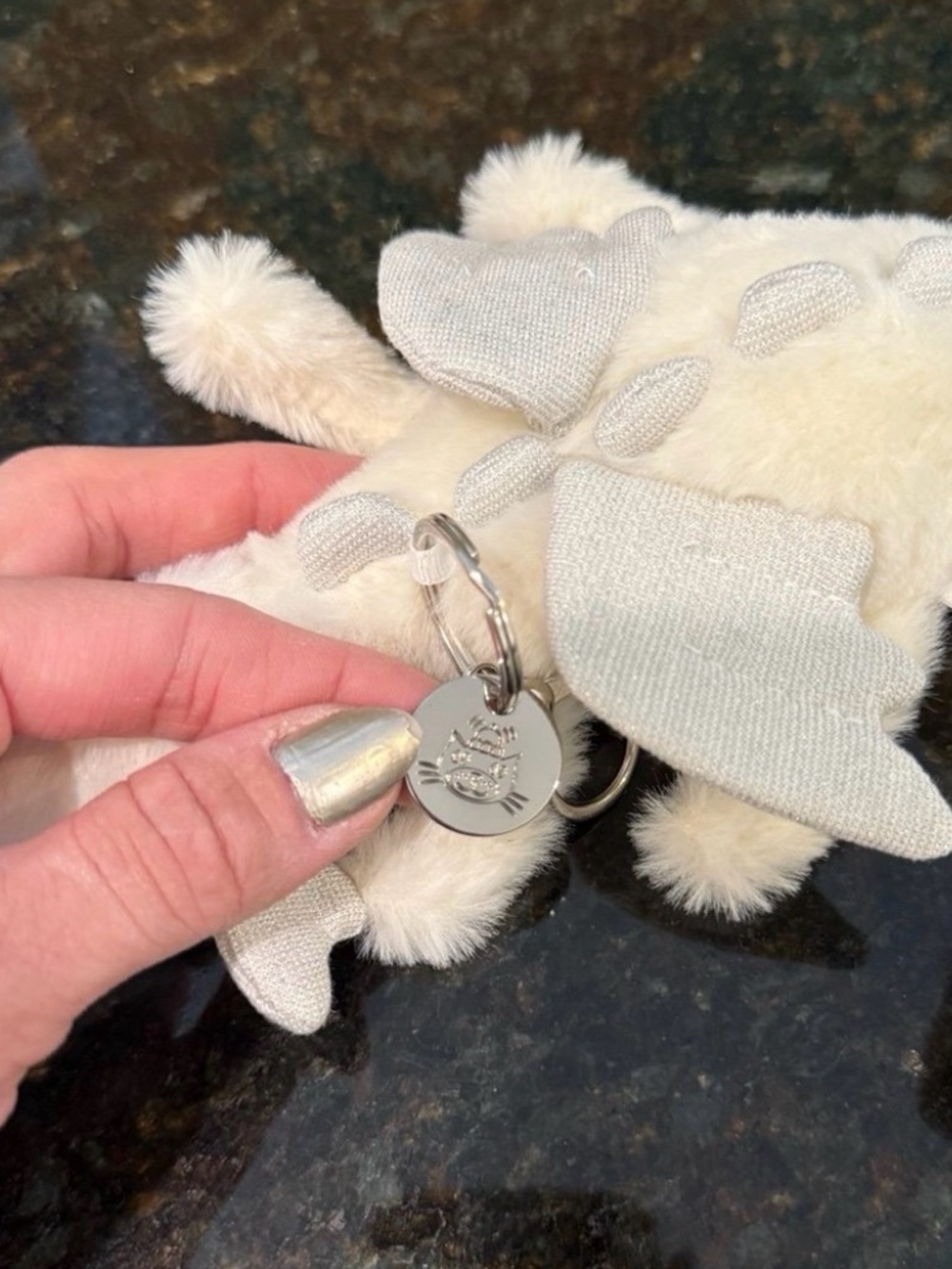 Jellycat White Snow dragon Keychain bag charm - Picture 5 of 5